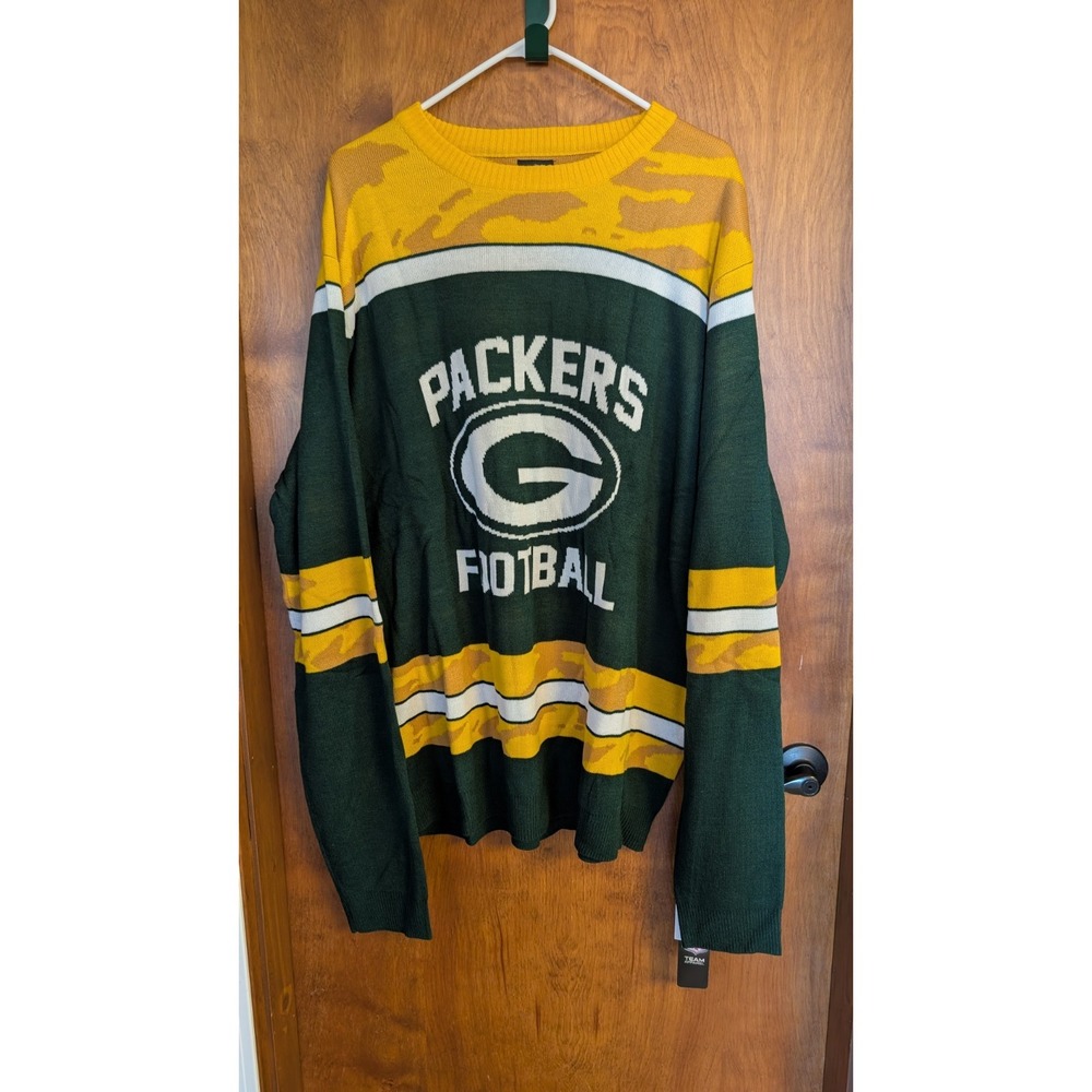 Green Bay Packers New Football Sweater SIZE 2X Camo Christmas NFL